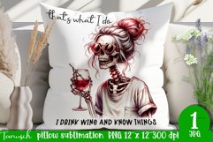 funny Wine pillow Sublimation / dead inside design Product Image 1