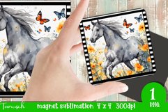 Watercolor horse memorial MAGNET sublimation PNG Product Image 1