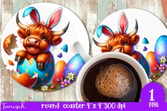 happy EASTER round coaster Sublimation hatching Egg bundle Product Image 13