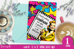 retro housewife funny woman card sublimation design PNG Product Image 1