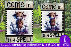 vintage Creepy sublimation Halloween Garden Flag PNG Product Image 1