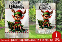 funny christmas ELF Garden Flag Sublimation Product Image 1