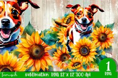 watercolor Jack Russel dog sublimation PNG Product Image 1