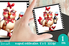 whimsical animals magnet sublimation design PNG Product Image 1