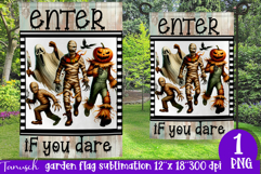 vintage Creepy sublimation Halloween Garden Flag PNG Product Image 1