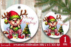 funny christmas ELF Ornament Sublimation PNG Product Image 1