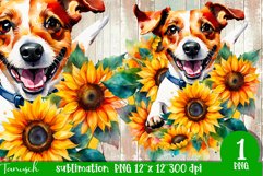 watercolor Jack Russel dog sublimation PNG Product Image 1
