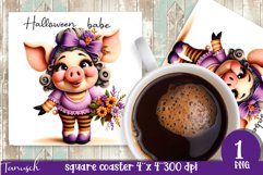 Halloween Animal square coaster sublimation PNG Product Image 7