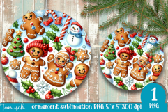 cute rustic Christmas ornament sublimation / gingerbread Product Image 1
