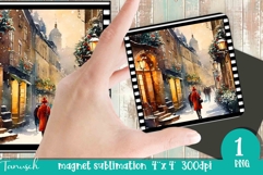 retro christmas magnet sublimation design PNG Product Image 1