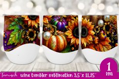 FALL Pumpkin &amp; Sunflowers Wine Tumbler sublimation bundle Product Image 6