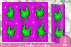 3d puff chicken sublimation tumbler, 3d inflate wrap Product Image 1