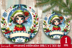 Christmas whimsical elf ornament Sublimation PNG Product Image 1