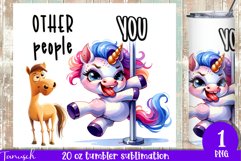 funny cartoon Unicorn 20 oz tumbler Sublimation Bundle Product Image 4