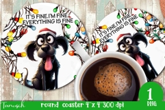 funny christmas round coaster It&#039;s fine, I&#039;m fine design Product Image 1