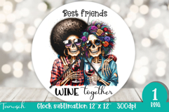 funny Mother&#039;s DAY Wine Wall Clock round Sublimation Product Image 1