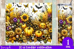 funny FALL Pumpkin with Bow 20 oz Tumbler sublimation PNG Product Image 1