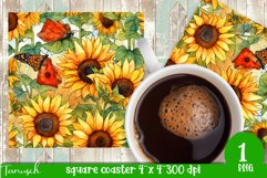Sunflowers Garden square coaster sublimation bundle Product Image 4