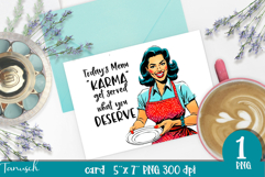 retro housewife funny woman card sublimation design PNG Product Image 1