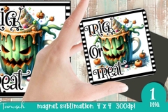 Halloween Monster Milk Shake sublimation magnet Product Image 1