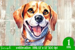 watercolor beagle dog sublimation PNG Product Image 1