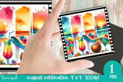 cute SUMMER holidays Magnet Sublimation beach design Product Image 1