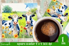 funny COW square coaster sublimation design bundle Product Image 4