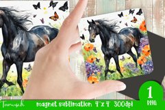 Watercolor horse memorial MAGNET sublimation PNG Product Image 1