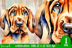 watercolor Bloodhound dog sublimation PNG Product Image 1