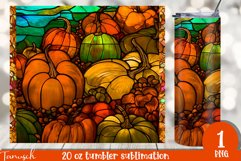 stained glass pumpkin sublimation 20oz tumbler FALL Product Image 1