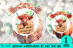 funny quote Highland Cow wind spinner sublimation design PNG Product Image 1