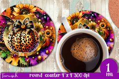 funny FALL Pumpkin with Bow Round Coaster sublimation bundle Product Image 4