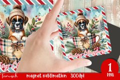 rustic Christmas DOG magnet sublimation / boxer Product Image 1