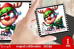 funny MERRY christmas MAGNET Sublimation PNG / elf Product Image 1