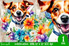 watercolor Jack Russel dog sublimation PNG Product Image 1