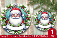 Christmas whimsical Santa ornament Sublimation PNG Product Image 1