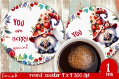 cute gnome Round Coaster Sublimation PNG Product Image 1