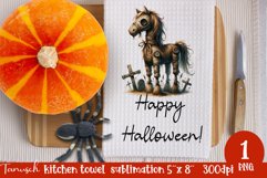 Creepy sublimation Halloween kitchen towel JPG Product Image 1