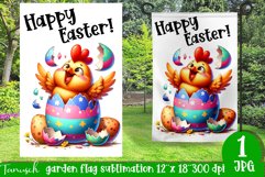 happy EASTER Sublimation / hatching Egg / Garden Flag Product Image 1