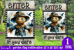 vintage Creepy sublimation Halloween Garden Flag PNG Product Image 1