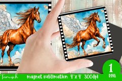 Watercolor horse memorial MAGNET sublimation PNG Product Image 1