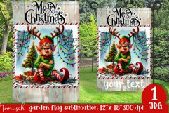 funny christmas ELF Garden Flag Sublimation Product Image 1