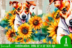 watercolor Jack Russel dog sublimation PNG Product Image 1