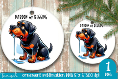 funny begging dog Ornament Sublimation PNG Rottweiler Product Image 1