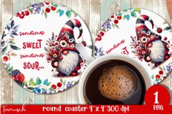 cute gnome Round Coaster Sublimation PNG Product Image 1