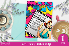 retro housewife funny woman card sublimation design PNG Product Image 1