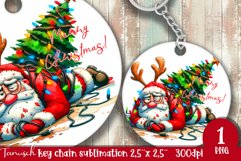 funny christmas keychain Sublimation PNG / santa Product Image 1