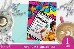retro housewife funny woman card sublimation design PNG Product Image 1