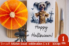 Creepy sublimation Halloween kitchen towel JPG Product Image 1