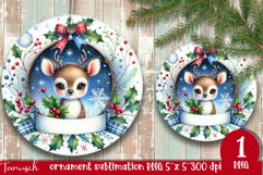 Christmas whimsical Snowman ornament Sublimation PNG Product Image 1